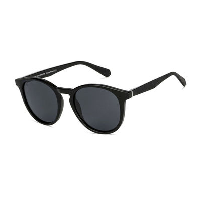 Unisex Metal Round Sunglasses | Black - M