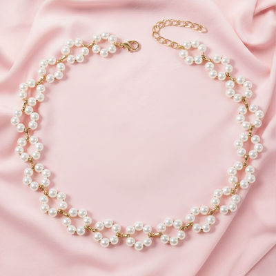 Stylish Pearl Chain Pendant Choker Necklace for Women and Girls | 14633np