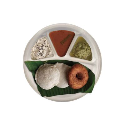 Disposable Bagasse Paper Plate | 11.5 inch | 4 Compartment | Vinay Trading