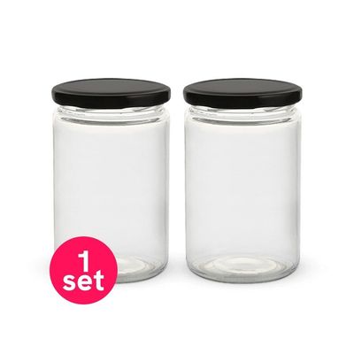 Glass Ideas Rack Jar Set (350 Ml)