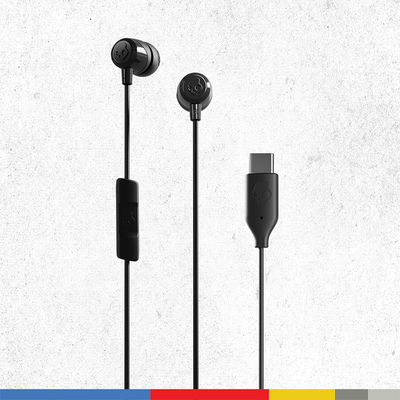 Jib USB-C Wired Earbuds with Noise Isolating Fit | Built-in Microphone Call - Black
