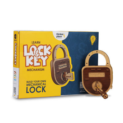 ThinkerPlace DIY Lock & Key Toy | Build, Color & Play with Working Lock & Key (Age 6+)