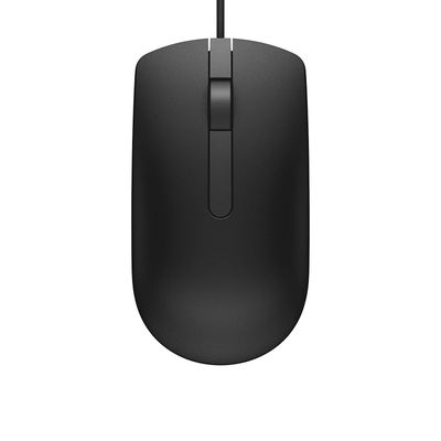 MS116 Wired Optical Mouse - High Precision 1000DPI Sensor, USB Connectivity, Ergonomic Ambidextrous Design, Smooth Scrolling, Ideal for Office & Home Use - Black
