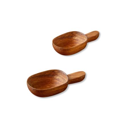 Ellementry Teak Wood Scooper Small (Set of 2)