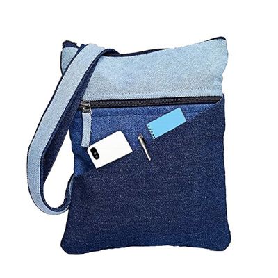 The Purani Jeans Denim Three Tone Sling Bag