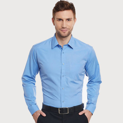 Men Blue Solid Slim Fit Formal Shirt-38