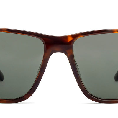 John Jacobs By Lenskart Unisex Acetate Rectangular Sunglasses | Brown Tortoise - Extra Wide