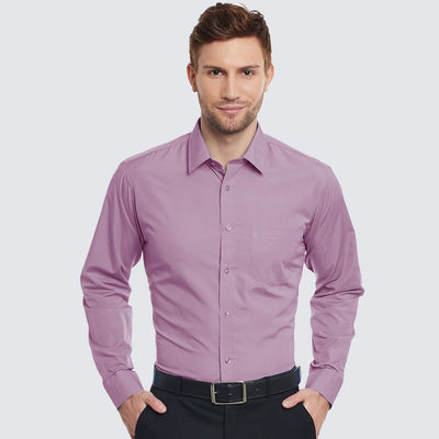 Men Mauve Solid Slim Fit Formal Shirt-38