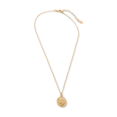 Women's Gold Filigree Coin Pendant Necklace - Gold