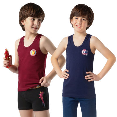 Sporto by Macho Kid's Marvel Cotton Round Neck Sleeveless Vest Baniyan | Assorted - 50 cm