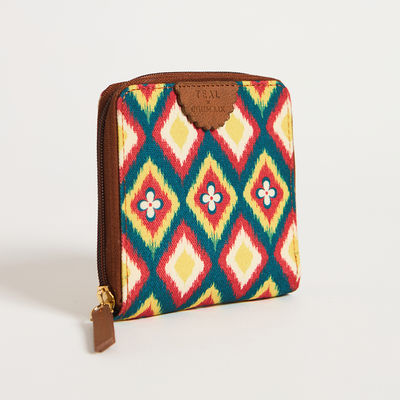 Women's Mini Wallet | Small Wallet, Purse | Ikat Glow | Tan