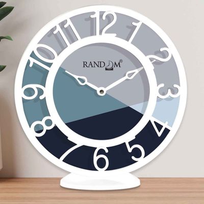CasaCraft Pepperfry Table cum Wall Clock White Round Contemporary Modern Design for Decor Home