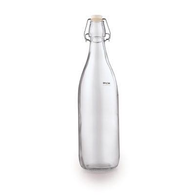Glass Water Bottle With Round Base | Clear | 1 L
