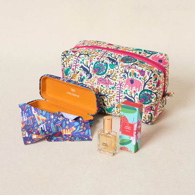 Chumbak Everyday Charm Set of 3 - Mother's Day Gift (Pouch,Perfume,Eyewear Case) with Gift Box