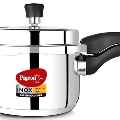 Pigeon Inox 5L Stainless Steel Induction Base Outer Lid Pressure Cooker