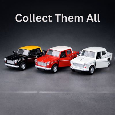 Light & Sound Retro Sedan Toy Car Pull back Vehicle Fia White