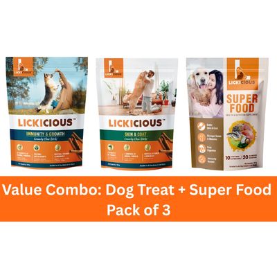 LICKICIOUS Dog Treat Combo | 2 Treats & Nutrition Topper
