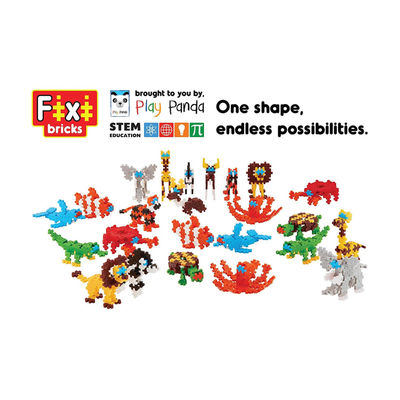 Play Panda Fixi Bricks Aqua Tube 3 - Crocodile and Crab, Detailed Assembly Instructions