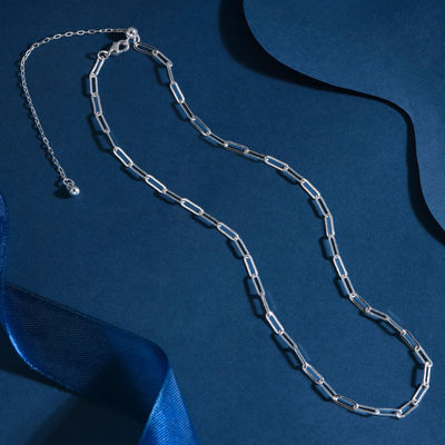 Women Sterling Silver-plated Paper Clip Necklace