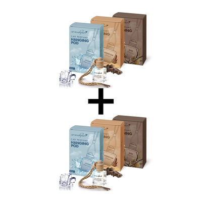 Car Air Freshener Hanging Pod - Aqua | Musk | Oud Fragrance | Pack Of 3 Combo