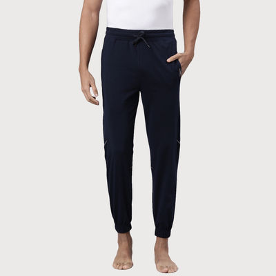 Mens Navy Regular Track pant - Pack of 1 (L) Comfort Fit, Soft Fabric, Breathable