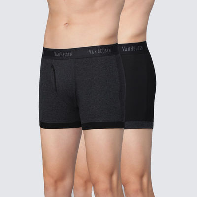 Van Heusen Men Solid Anti Bacterial & Colour Fresh Trunks | Assorted - L