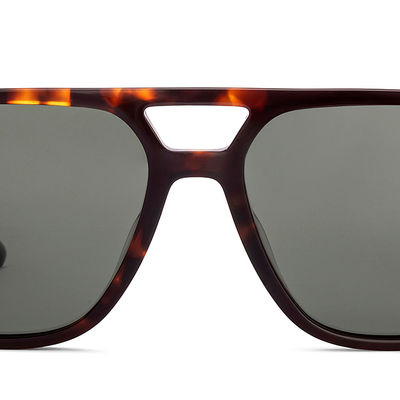 John Jacobs By Lenskart Unisex Acetate Square Sunglasses | Brown Tortoise - Extra Wide
