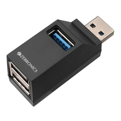 ZEB-180HB 3 Ports, USB 3.0, Transfer Speeds upto 5 Gbps, Lightweight Design, Compact USB Hub - Black