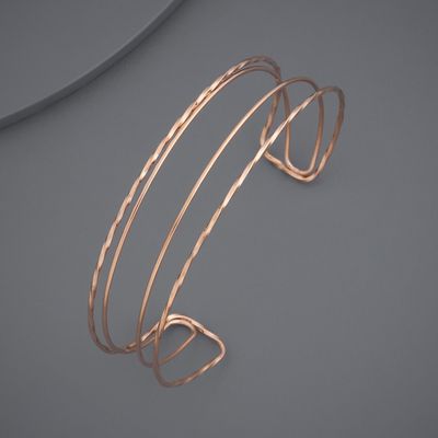 Kushal s Fashion Jewellery Gold Rose Gold-Plated Zircon Trendy Kada | 441093