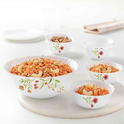 Coral Pudding Set | Opalware Crockery for Dining & Gifting Bowl Set