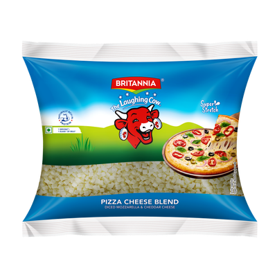 Britannia Laughing Cow Diced Mozzarella & Cheddar Pizza Cheese 500g