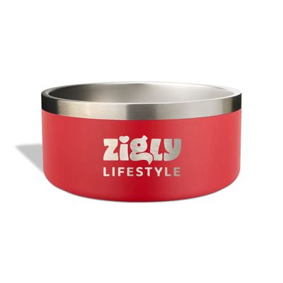 Double Walled Dog Bowl Small - Red