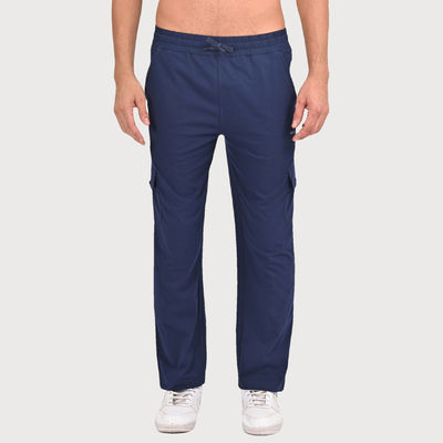 Mens Astral Blue Cargo style Track pant - Pack of 1 (M) Comfort Fit, Soft Fabric