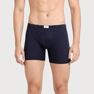 Mens True Blue 100% Cotton Solid Trunk - Pack of 2 (S) Comfort Fit, Soft Fabric