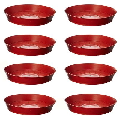 Plants Bottom Plate, Drip Tray For Plants, Gamla, (8-Inch, Brown, Set Of 8)