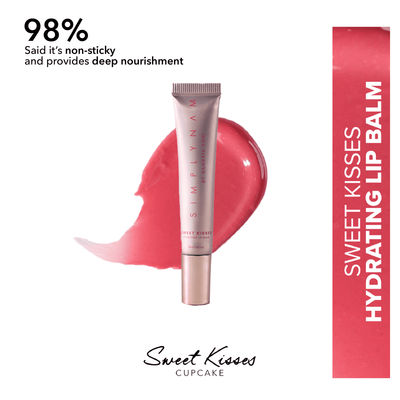 Simply Nam Sweet Kisses Lip Balm - Cupcake (Pink)| VEGan| Hydrating| Jojoba Oil| 3-In-1 Formula