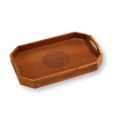 Acacia Wood Serving Rectangular Tray For Home | Kitchen Organizer