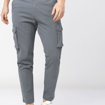 Men's Slim Fit Cargo Trousers | Grey - 34