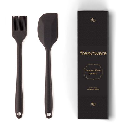 Non-Stick Silicone Spatula & Brush - Heat-Resistant, Food-Grade & BPA-Free - Black