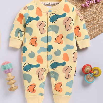 Abstract Printed Romper Infant Boys | Yellow - 0 - 3 Month