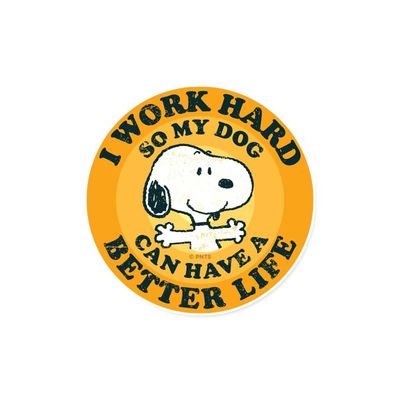 I Work Hard - Peanuts Official Sticker