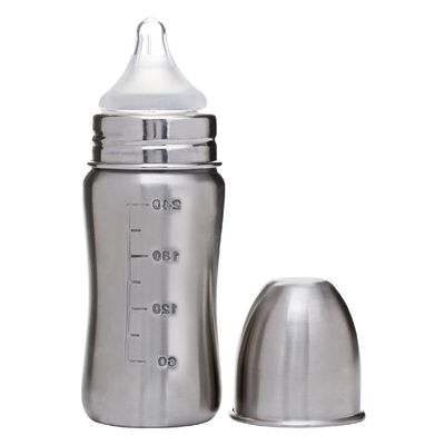 Vega Baby & Mom Steel Feeding Bottle | 240 ml | Wide Neck | Bpa Free | Vbfb4-08