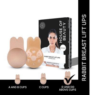 Reusable Rabbit Breast Lift Ups For Coverage(Body Tape) & Lift For D Cups Xl Large