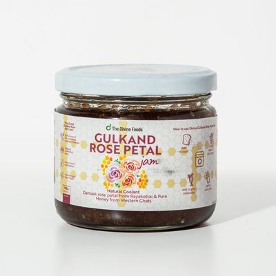 The Divine Foods Pure Gulkand Jam | Jar | Artificial Colour-free and Preservative-free | 400 g