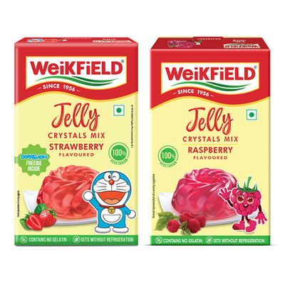 Jelly Crystals Strawberry Flavour Carton(90gms) & Weikfield Jelly Crystals Raspberry Flavour Carton(90gms) Combo