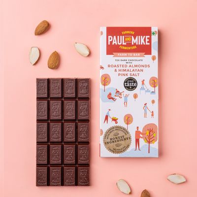 72% Dark Chocolate with Roasted Almonds & Himalayan Pink Salt