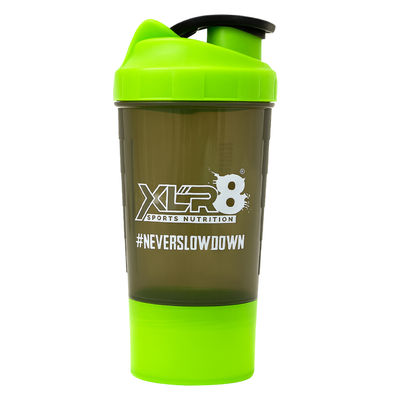 Xlr8 Protein Shaker With Compartment | Bpa-Free & LeakProof | 500 ml