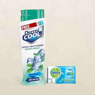 Dermicool Prickly Heat Powder Regular 150g with Free Kesh king Shampoo 30 ML