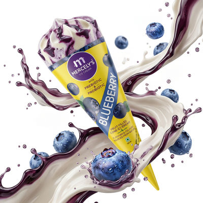 Mercely's Fruit Filled Blueberry Ice Cream Cone