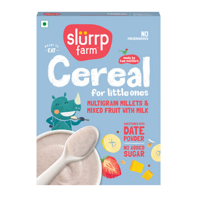 Cereal with Multigrain Millets and Mixed Fruit with Date Powder and Milk